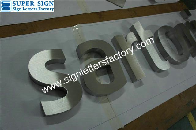 3D brushed stainless steel lettering